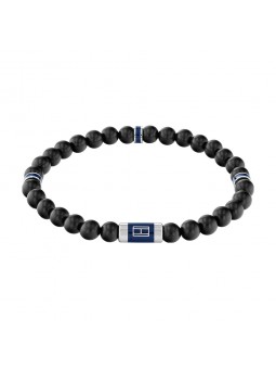 Bracelet Homme Tommy Hilfiger Perles bois noirs Réf 2790323