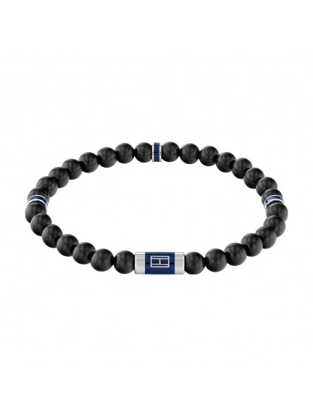 Bracelet Homme Tommy Hilfiger Perles bois noirs