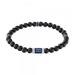 Bracelet Homme Tommy Hilfiger Perles bois noirs Réf 2790323