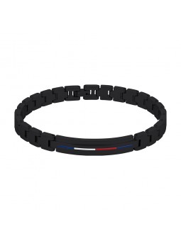 Bracelet Homme Tommy Hilfiger Iconic maille acier noir Réf 2790312