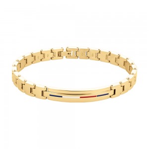 Bracelet Homme Tommy Hilfiger Iconic maille acier doré Réf 2790311