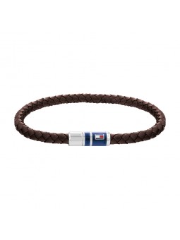 Bracelet Homme Tommy Hilfiger Casual cuir tressé marron Réf 2790295