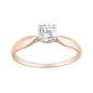 Bague Solitaire Oxyde De Zirconium Or Rose 375/000