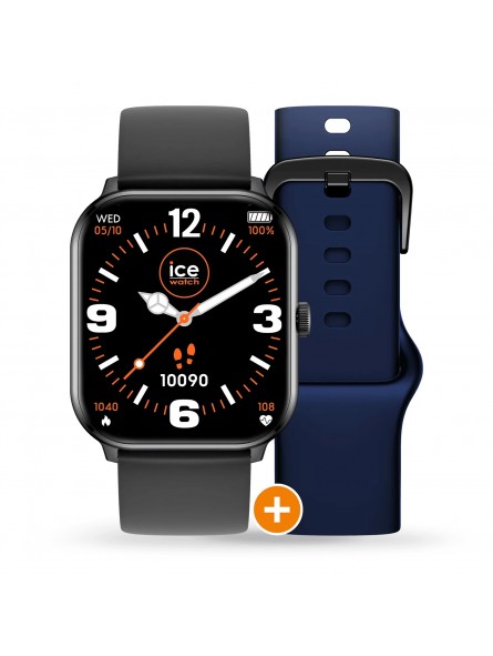 ICE smart - ICE 1.0 - Acier noir avec 2 bracelets Noir et Bleu marine - 1.85