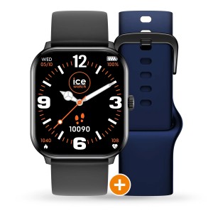 ICE smart - ICE 1.0 - Acier noir avec 2 bracelets Noir et Bleu marine - 1.85