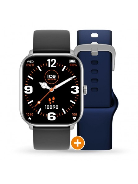 ICE smart - ICE 1.0 - Acier gris avec 2 bracelets Noir et Bleu marine - 1.85