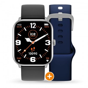ICE smart - ICE 1.0 - Acier gris avec 2 bracelets Noir et Bleu marine - 1.85