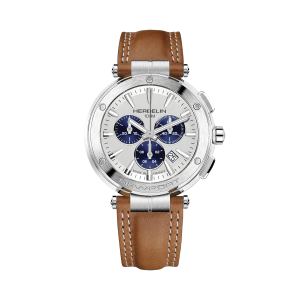 Herbelin - Montre Homme Newport - Chrono - Bracelet cuir marron - Ref 37688A42GD