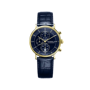 Montre Homme HERBELIN Inspiration Chronographe Bleu Cuir - 35647P15