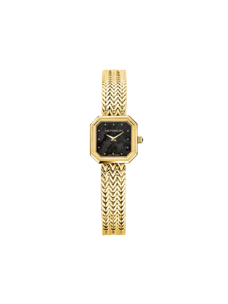 Montre Femme HERBELIN Octogone Noir Acier PVD Or Jaune - 17436BP49 Montre Femme HERBELIN Octogone Noir Acier PVD Or Jaune - 17436BP49