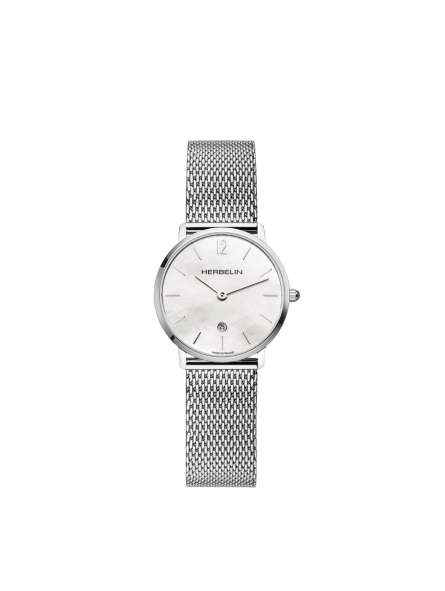 Montre Femme HERBELIN City Nacre Blanc Acier Milanais - 16915AP19B Montre Femme HERBELIN City Nacre Blanc Acier Milanais - 16915AP19B