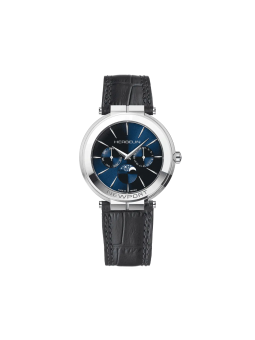 Montre Homme HERBELIN Newport Slim Bleu Cuir Noir - 12722AP15