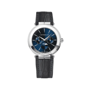 Montre Homme HERBELIN Newport Slim Bleu Cuir Noir - 12722AP15