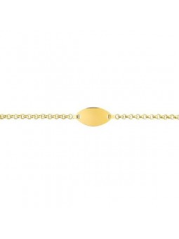 Bracelet Ibb Jaseron Plaque Ovale 1000133 - Marque Collection Elsass Bijouterie  Or 750/1000 - Couleur Jaune -
