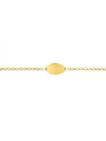 Bracelet Ibb Jaseron Plaque Ovale 1000133 - Marque Collection Elsass Bijouterie  Or 750/1000 - Couleur Jaune -