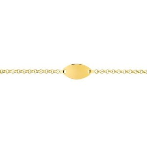 Bracelet Ibb Jaseron Plaque Ovale 1000133 - Marque Collection Elsass Bijouterie  Or 750/1000 - Couleur Jaune -