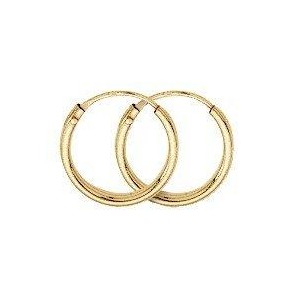 Boucles D'Oreilles Créoles Fil Rond 1,0 - 10 Mm 1000500 - Marque Collection Elsass Bijouterie  Or 750/1000 - Couleur Jaune -