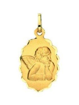 Pendentif Medaille Ange Ovale Dentelee 1000735 - Marque Collection Elsass Bijouterie  Or 750/1000 - Couleur Jaune -