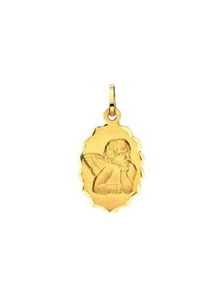 Pendentif Médaille Ange Ovale Dentelee 1000735 - Marque Collection Elsass Bijouterie  Or 750/1000 - Couleur Jaune -
