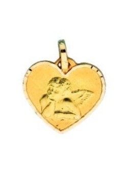 Pendentif Medaille Coeur Ange Cisele 1000759 - Marque Collection Elsass Bijouterie  Or 750/1000 - Couleur Jaune -