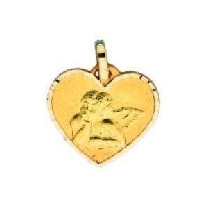 Pendentif Medaille Coeur Ange Cisele 1000759 - Marque Collection Elsass Bijouterie  Or 750/1000 - Couleur Jaune -