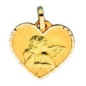 Pendentif Médaille Coeur Ange Cisele 1000759 - Marque Collection Elsass Bijouterie  Or 750/1000 - Couleur Jaune -