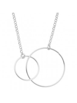 Collier Motif 2 Cercles Évidés 42 Cm