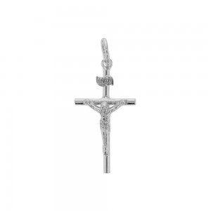 Boucles D'Oreilles Croix Christ Argent 1003287 - Marque Collection Elsass Bijouterie  Argent 925/1000 - Couleur Blanc