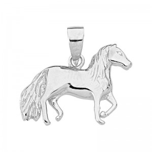 Pendentif Pendentif Cheval 1003326 - Marque Collection Elsass Bijouterie  Argent 925/1000 - Couleur Blanc Spinelle
