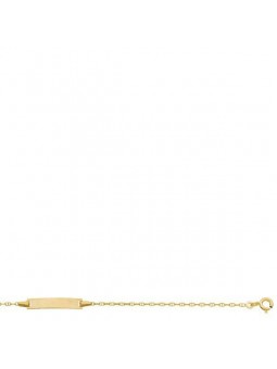 Bracelet Identite Bebe Marine Plaque Rectangle 1004511 - Marque Collection Elsass Bijouterie  Or 375/1000 - Couleur Jaune -