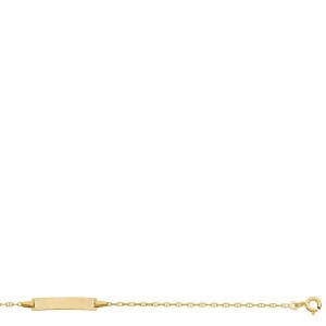 Bracelet Identite Bebe Marine Plaque Rectangle 1004511 - Marque Collection Elsass Bijouterie  Or 375/1000 - Couleur Jaune -