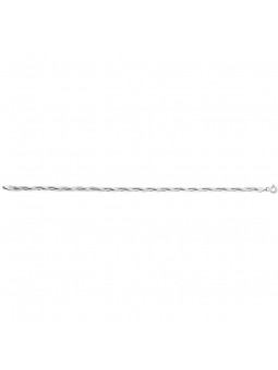 Bracelet Tresse 3 Fils Or Blanc