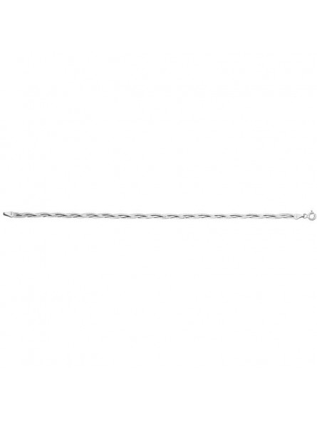 Bracelet Tresse 3 Fils Or Blanc