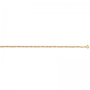 Bracelet Tresse 3 Fils Or Tricolore 1004549 - Marque Collection Elsass Bijouterie  Or 375/1000