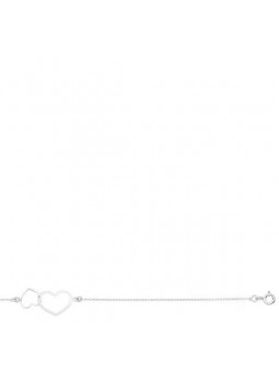 Bracelet 2 Coeurs Évidés 18 Cm 1004558 - Marque Collection Elsass Bijouterie  Or 375/1000 - Couleur Blanc