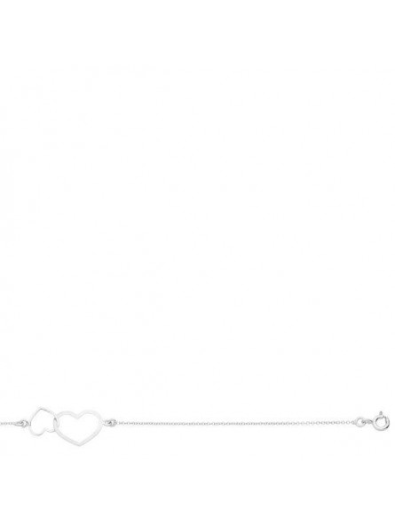 Bracelet 2 Coeurs Évidés 18 Cm 1004558 - Marque Collection Elsass Bijouterie  Or 375/1000 - Couleur Blanc