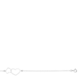 Bracelet 2 Coeurs Évidés 18 Cm 1004558 - Marque Collection Elsass Bijouterie  Or 375/1000 - Couleur Blanc