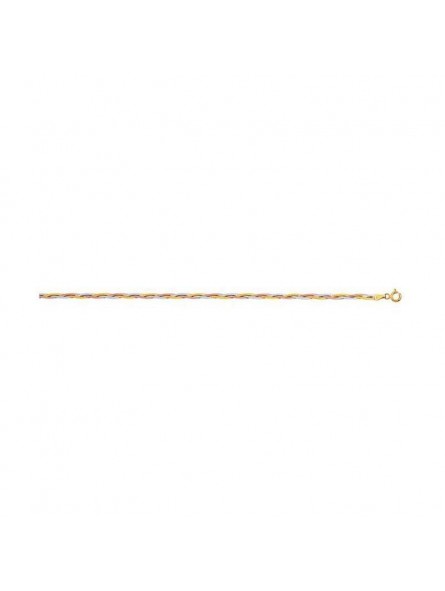 Collier Tresse Or Jaune - 42 Cm 1004812 - Marque Collection Elsass Bijouterie  Or 375/1000 - Couleur Tricolore -