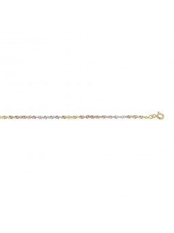 Collier Chaîne Singapour Tricolore 45 Cm 1004911 - Marque Collection Elsass Bijouterie  Or 375/1000 - Couleur Tricolore -