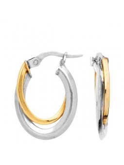 Boucles D'Oreilles Creole Bicolore 1005108 - Marque Collection Elsass Bijouterie  Or 375/1000 - Couleur Bicolore -