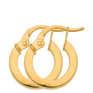Boucles D'Oreilles Créoles Fil Carré 1,5 Ø8 Mm 1005153 - Marque Collection Elsass Bijouterie  Or 375/1000 - Couleur Jaune -