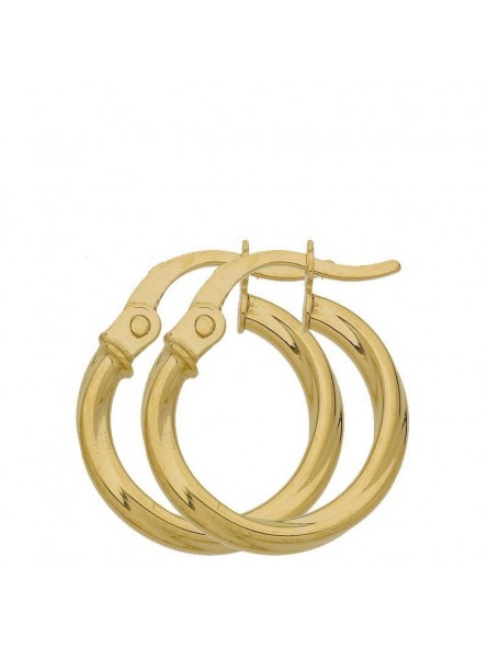 Boucles D'Oreilles Créoles Fil Torsadé 1,5 Ø 10 Mm 1005154 - Marque Collection Elsass Bijouterie  Or 375/1000 - Couleur Jaune -