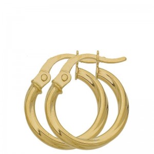 Boucles D'Oreilles Créoles Fil Torsadé 1,5 Ø 10 Mm 1005154 - Marque Collection Elsass Bijouterie  Or 375/1000 - Couleur Jaune -