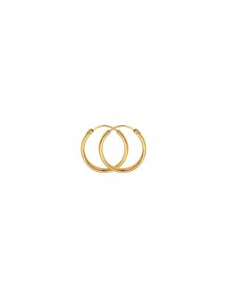 Boucles D'Oreilles Créoles Fil 1,2 Ø14 Mm 1005169 - Marque Collection Elsass Bijouterie  Or 375/1000 - Couleur Jaune -