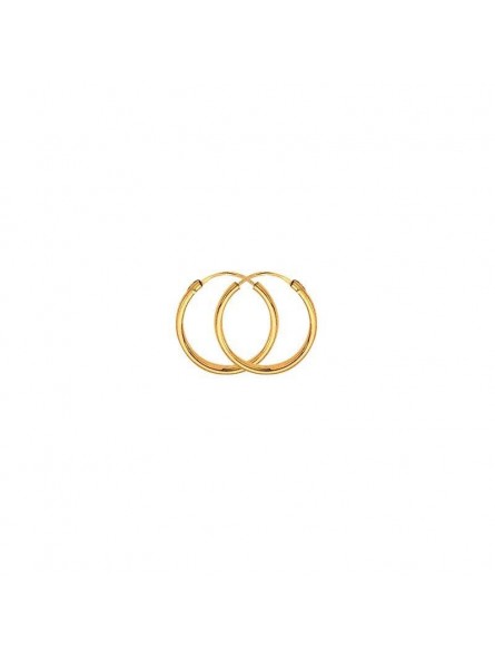 Boucles D'Oreilles Créoles Fil 1,2 Ø14 Mm 1005169 - Marque Collection Elsass Bijouterie  Or 375/1000 - Couleur Jaune -