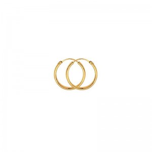 Boucles D'Oreilles Créoles Fil 1,2 Ø14 Mm 1005169 - Marque Collection Elsass Bijouterie  Or 375/1000 - Couleur Jaune -