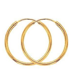 Boucles D'Oreilles Créoles Fil 1,2 Ø16 Mm 1005170 - Marque Collection Elsass Bijouterie  Or 375/1000 - Couleur Jaune -
