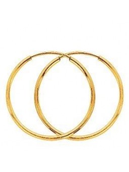 Boucles D'Oreilles Creoles Fil Rond 1,2 20 Mm  Or J 1005171 - Marque Collection Elsass Bijouterie  Or 375/1000 - Couleur Jaune -