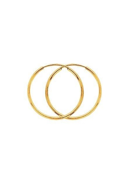 Boucles D'Oreilles Creoles Fil Rond 1,2 20 Mm  Or J 1005171 - Marque Collection Elsass Bijouterie  Or 375/1000 - Couleur Jaune -