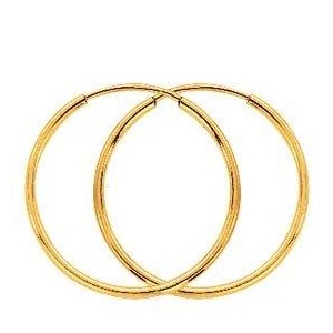 Boucles D'Oreilles Creoles Fil Rond 1,2 20 Mm  Or J 1005171 - Marque Collection Elsass Bijouterie  Or 375/1000 - Couleur Jaune -